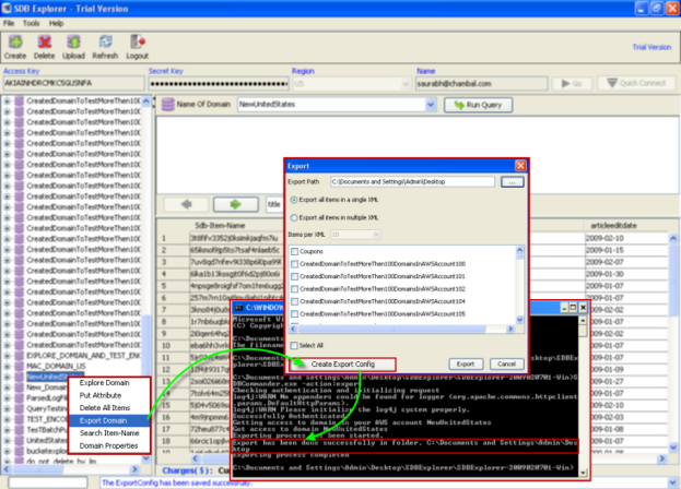 SimpleDB - Run SDB Commander: An Amazon SimpleDB command line interface - ScreenShot