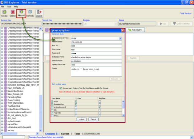 Upload structured Data on Amazon SimpleDB